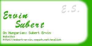 ervin subert business card